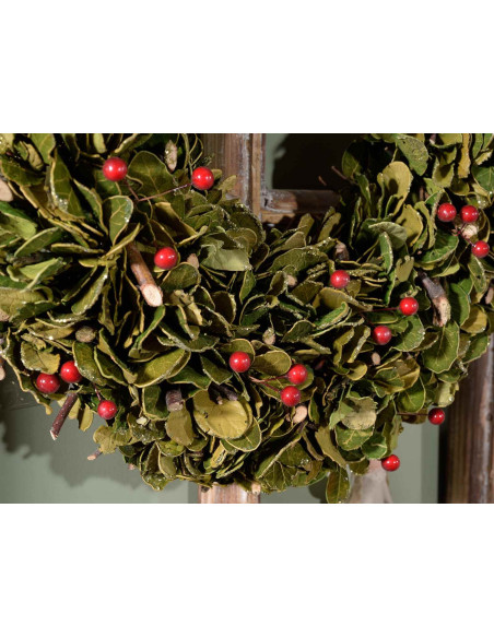 Corona de Navidad con bayas decorativas - 42 cm