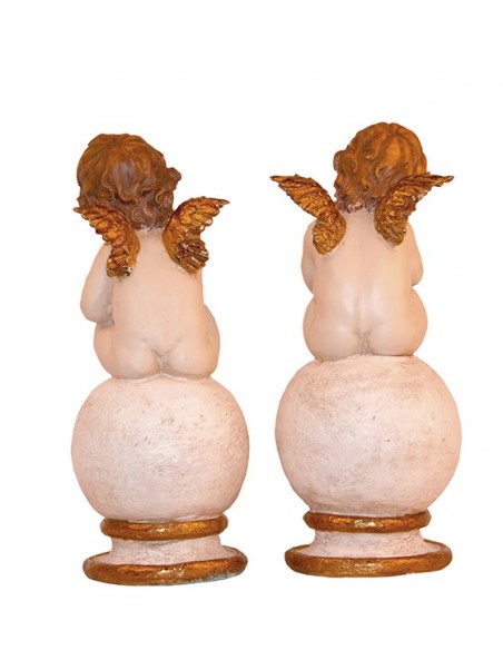 Anges set de 2 pièces , anges coloré avec dorure 
