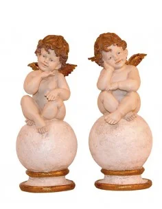 Angels set of 2 pcs, coloured angels with gilding 