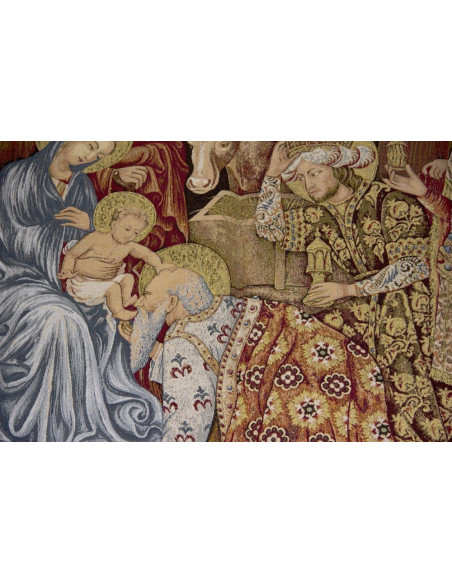 Tapisserie de la nativité - crèche de noël - 140 x 110 cm