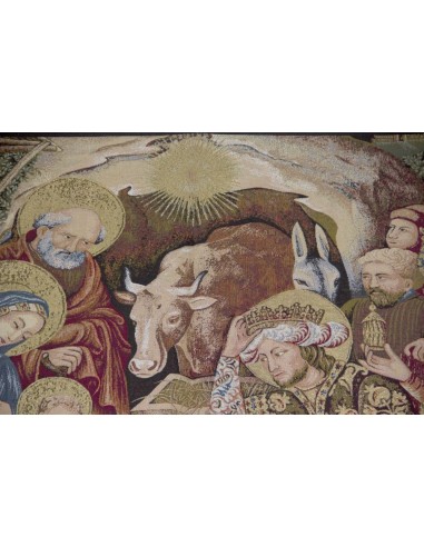 Tapisserie de la nativité - crèche de noël - 140 x 110 cm