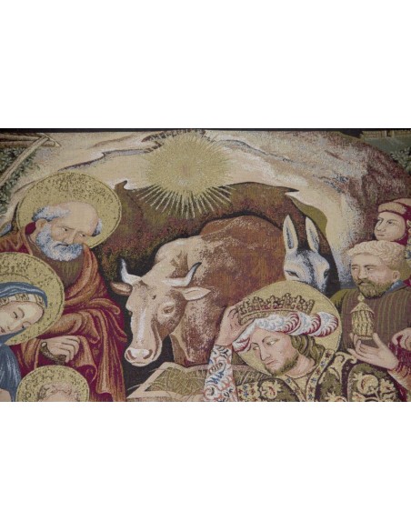 Tapisserie de la nativité - crèche de noël - 140 x 110 cm