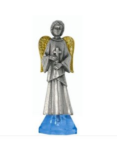 Engelenbeeldje met een verzilverd metalen kruis - 7 cm