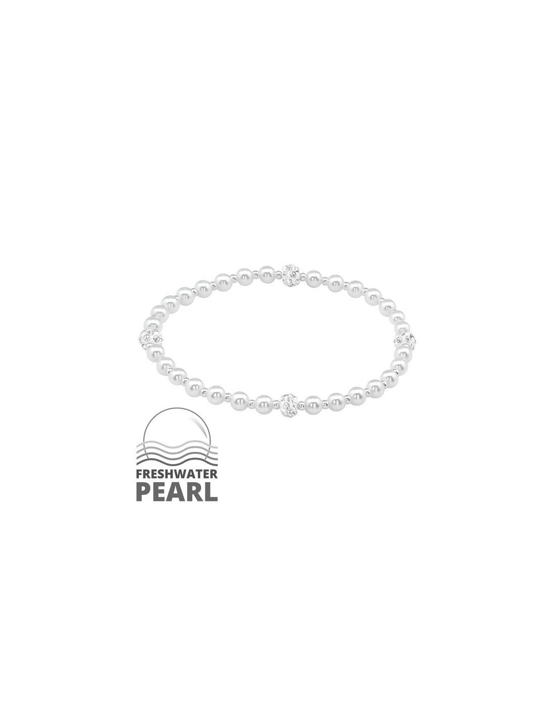 Reafirmar Reacondicionamiento Masculinidad Pulsera de perlas de plata con cuentas de perlas de agua dulce y cristal
