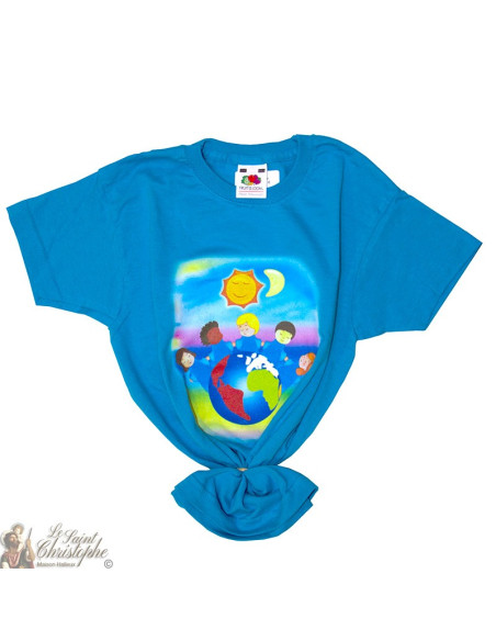 Kinder T-Shirt - Welt blau
