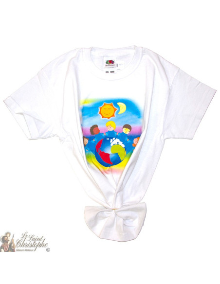 Kinder T-Shirt - Welt weiß
