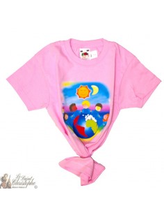 T-Shirt enfant - Monde rose