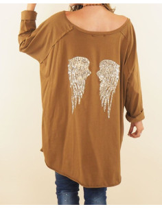 Grote tuniek met Sequin-engelvleugels