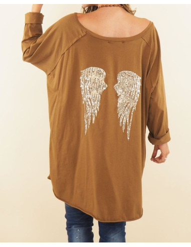 Grote tuniek met Sequin-engelvleugels
