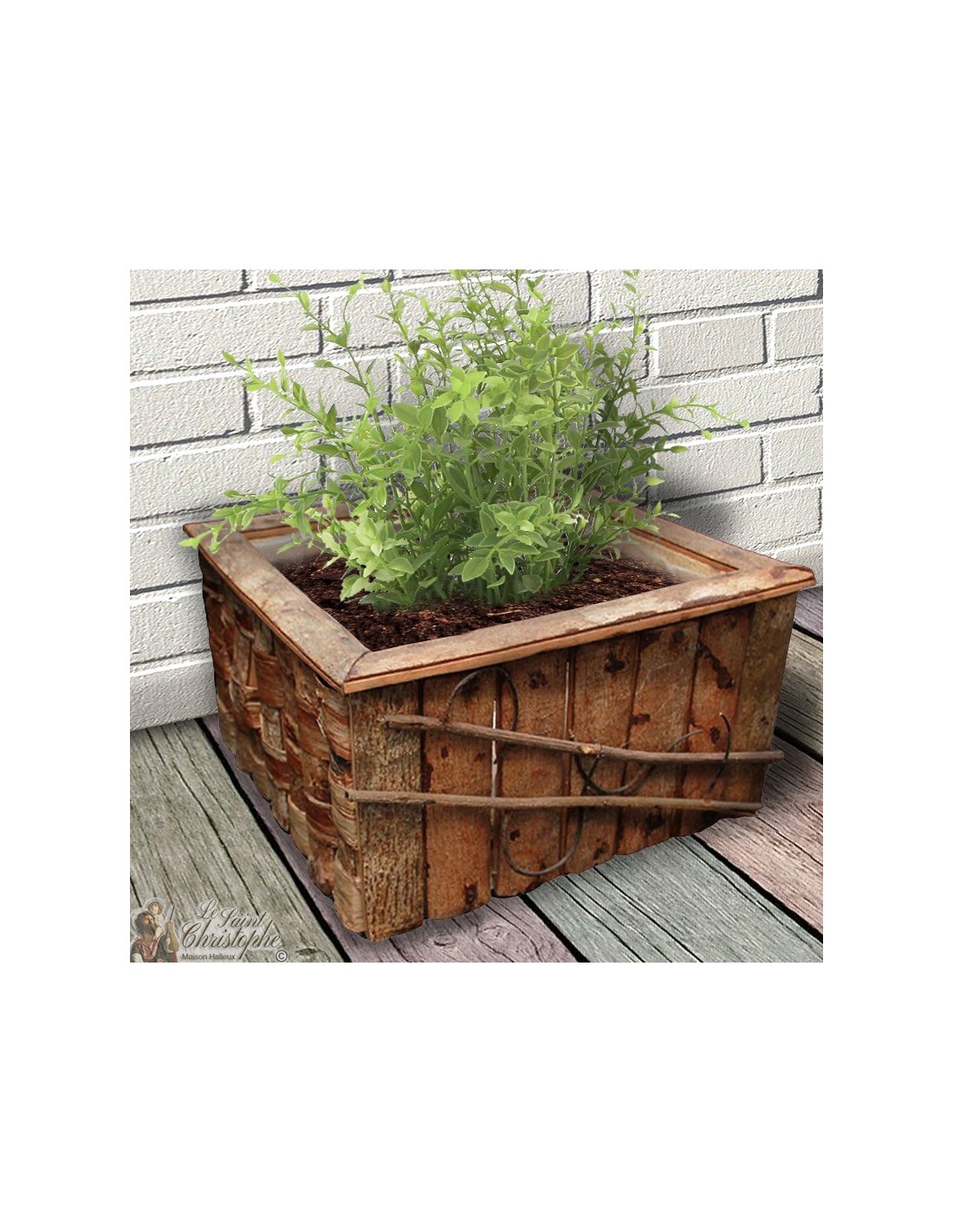 Square wooden pot cover