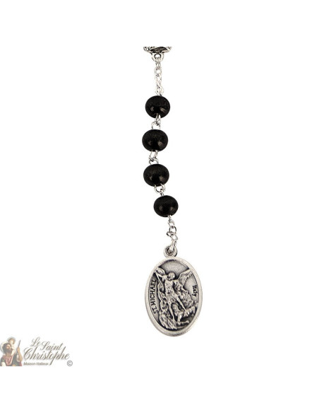 Rosario di San Michele - perline di legno nero