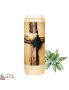 Novena candle for deceased sage scent - Cross