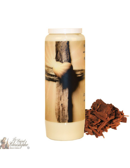 Novena candle for deceased sandalwood scent - Cross