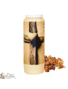 Novena candle for the deceased, myrrh scented - Cross