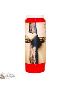 Vela de Novena Roja para el difunto - Cruz