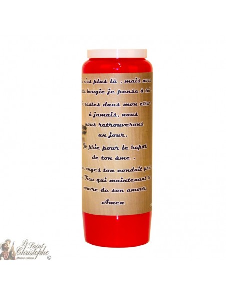 Candela della Novena Rossa per il defunto - Croce