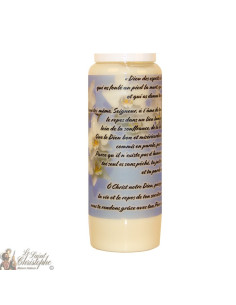 Witte Novena Kaars voor de overledene - Bloemen