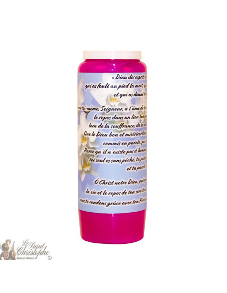 Paarse Novena Kaars voor de Doden - Bloemen