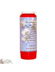 Red Novena Candle for the deceased - Flowers