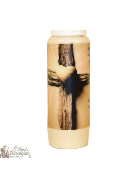 Vela de Novena Blanca para Difuntos - Cruz - 20 piezas