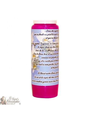 Purple Novena Candle for the Dead - Flowers - 20 pieces