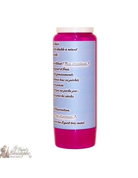 Purple Novena Candle for the Dead - Flowers - 20 pieces