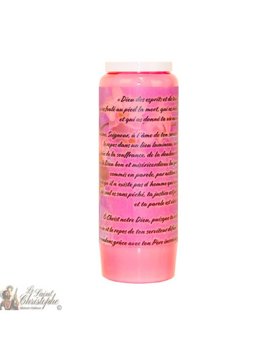 Vela de Novena Rosa para Difuntos - Flores - 20 piezas