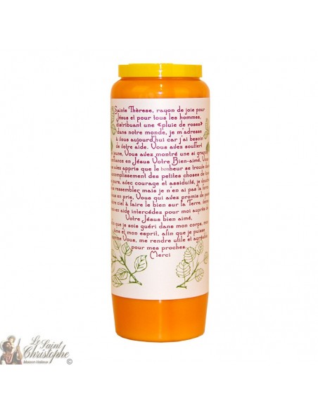 Oranje noveenkaars voor Saint Thérèse of Lisieux