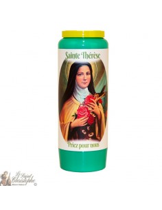 Green Novena Candle for Saint Therese of Lisieux