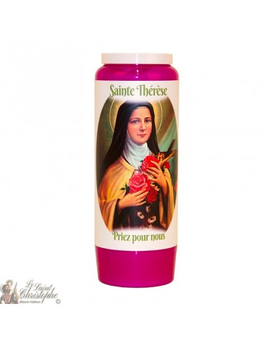 Purple novena candle for Saint Thérèse of Lisieux - box 20 pieces
