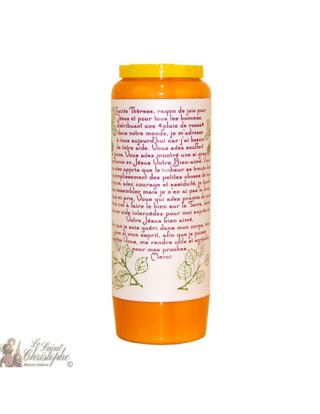 Vela de novena naranja para Santa Teresa de Lisieux - caja de 20 piezas