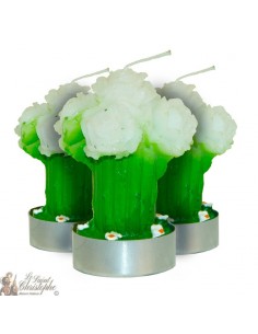 Witte narcis bloemkaars - 3 stuks