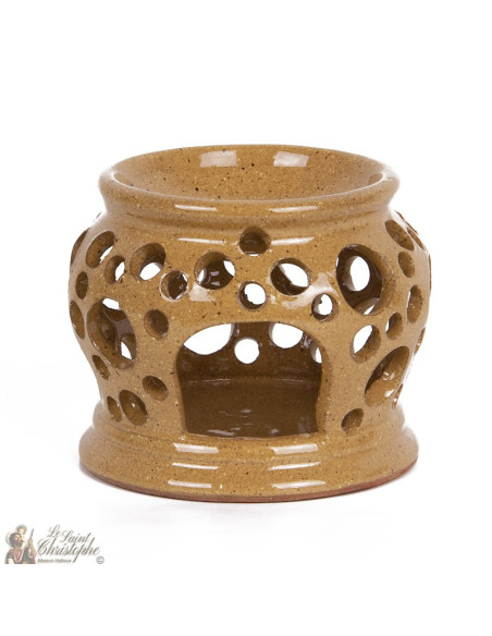 Quemador de aceite de terracota beige con fotoforo