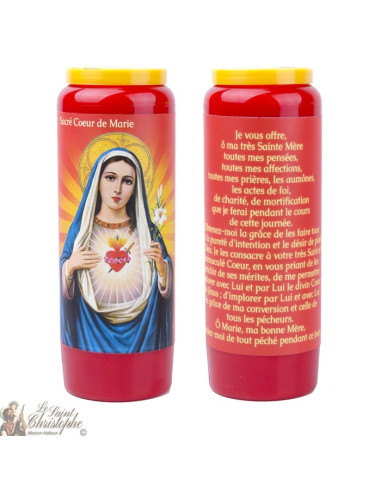 Rode Novena Kaars voor het Heilig Hart van Maria
