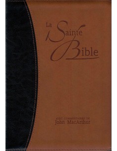 The Holy Bible with commentary by John MacArthur - Brown and black leatherette