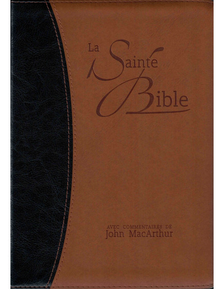 Die Heilige Bibel mit Kommentar von John MacArthur - Braunes und schwarzes Kunstleder