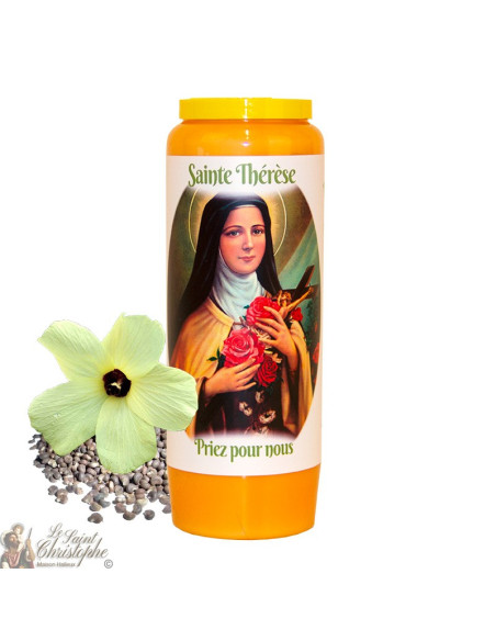Vela de novena perfumada con almizcle para Santa Teresa de Lisieux