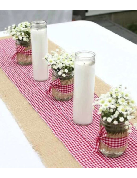 Witte waskaars in glazen houder