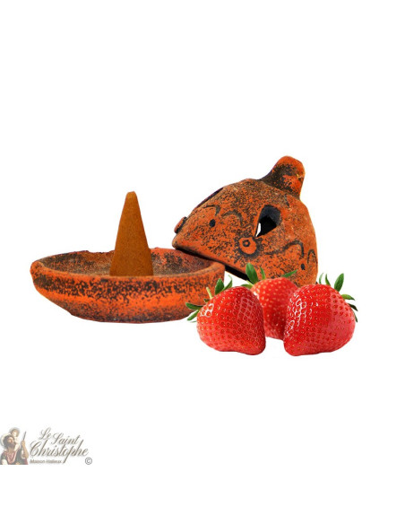 Brûle-encens artisanal - fraise