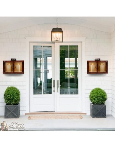 Schmiedeeisen-Wandlaterne Rostfarbe - 2 Kerzen