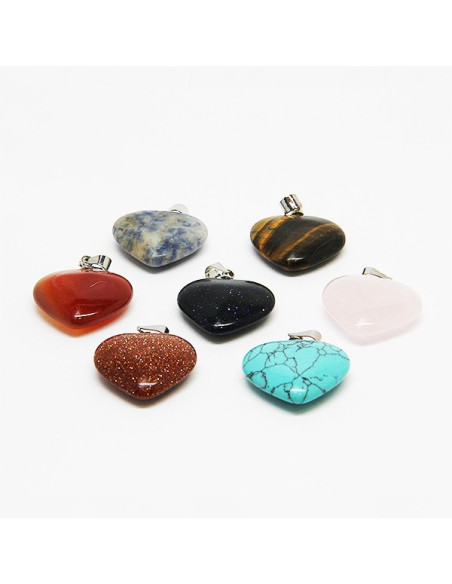 Necklace with 7 health stones, chakras - heart