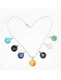 Necklace with 7 health stones, chakras - round