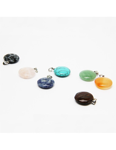 Necklace with 7 health stones, chakras - round