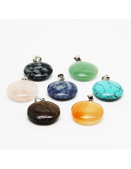 Collana con 7 pietre della salute, chakra - rotonda