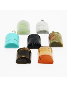 Collier avec 7 pierres de santé, chakras - demi-cylindre