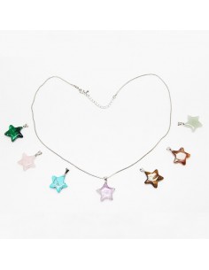 Necklace with 7 health stones, chakras - stars
