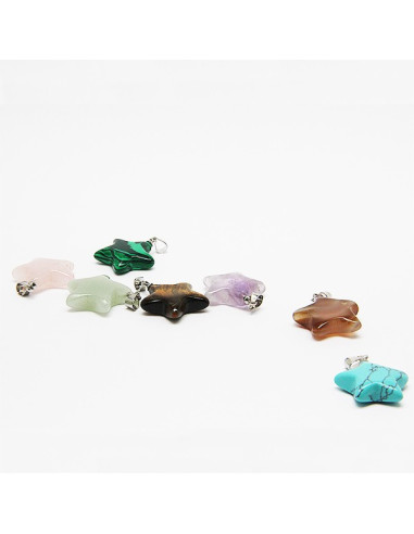 Collar con 7 piedras de la salud, chakras - estrellas