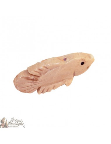 Räucherstäbchenhalter aus Stein - weißer Fisch