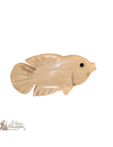 Stone incense holder - white fish