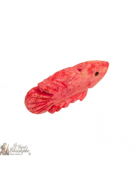 Stone incense holder - pink fish